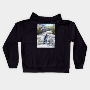 Hawes Falls, Yorkshire Dales. Travel poster Kids Hoodie